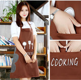 Multicolor Kitchen Apron Waterproof With Pocket Oil-Proof Apron For Woman