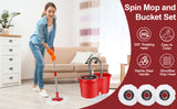 New 360° Spin Bucket Mop Wringer With 2 Microfiber Cloth