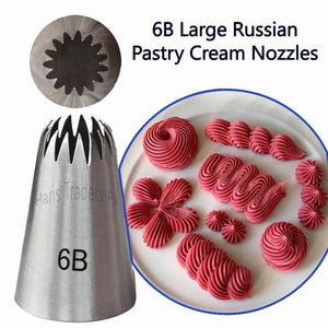 6B Large Russian Pastry Cream Nozzles - homeline.pk