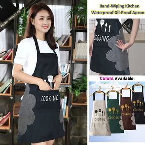 Multicolor Kitchen Apron Waterproof With Pocket Oil-Proof Apron For Woman