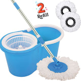 New 360° Spin Bucket Mop Wringer With 2 Microfiber Cloth