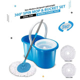 New 360° Spin Bucket Mop Wringer With 2 Microfiber Cloth