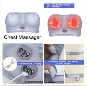 Chest Massager Vibration Soft Cotton Heating