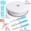Deal 7 - 11 INCH ROTATING CAKE TURNTABLE 3PCS CAKE SCRAPER SET  10PCS PIPING BAGS 3 PCS STEEL SPATULA