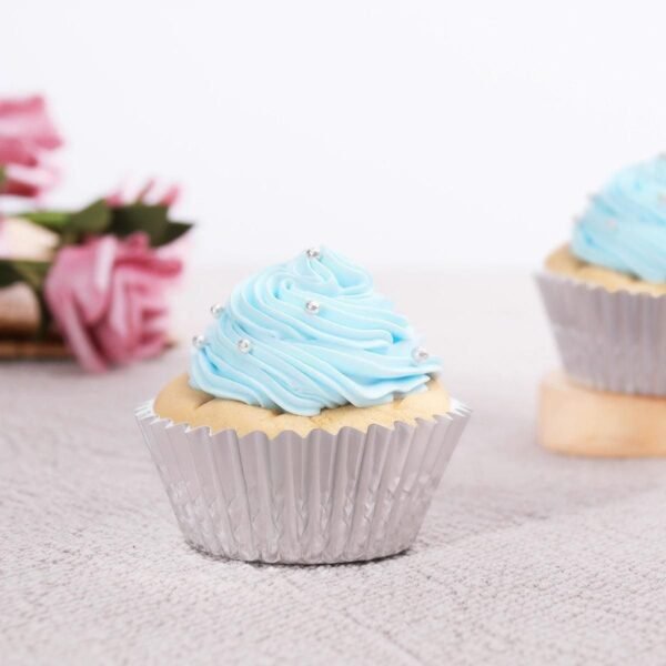 100Pcs Disposable Silver Aluminum Foil Cup Cake