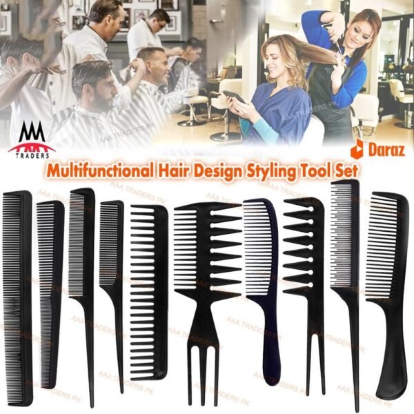 10Pcs/Set Women Men Professional Hairdressing Combs
