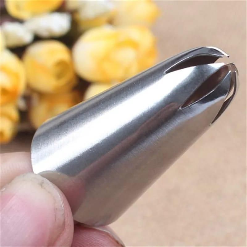 2D Nozzle Silver Stainless Steel Rose Flower