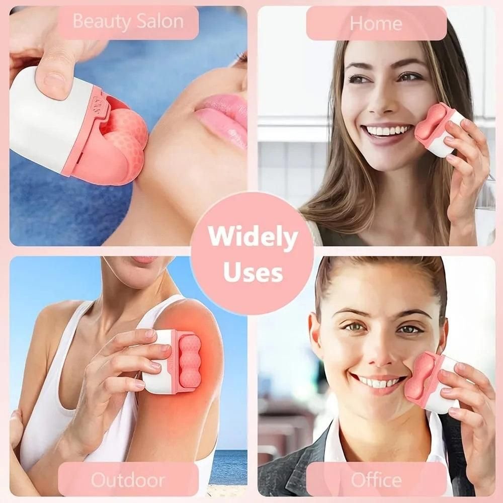 2 Shape Ice Roller Facial Massage Sha Skin Care Roller Cold Therapy Massage Face Skin Puffiness Pain Relief