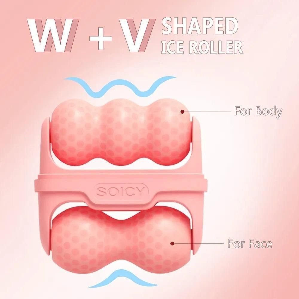 2 Shape Ice Roller Facial Massage Sha Skin Care Roller Cold Therapy Massage Face Skin Puffiness Pain Relief