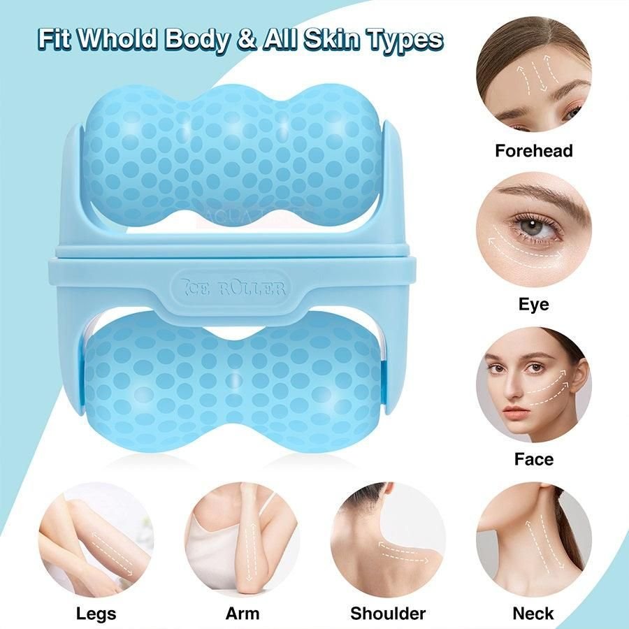 2 Shape Ice Roller Facial Massage Sha Skin Care Roller Cold Therapy Massage Face Skin Puffiness Pain Relief