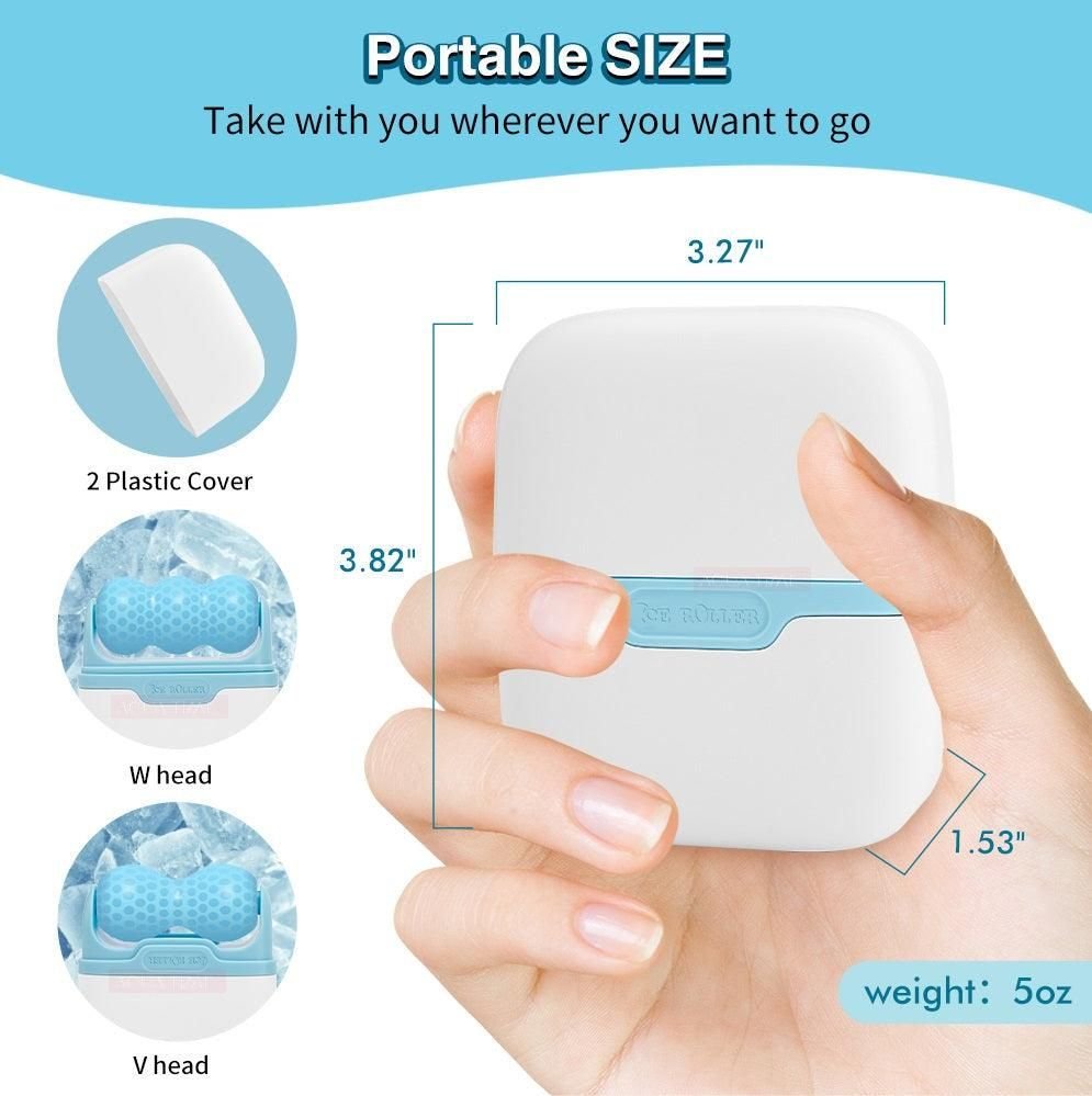 2 Shape Ice Roller Facial Massage Sha Skin Care Roller Cold Therapy Massage Face Skin Puffiness Pain Relief