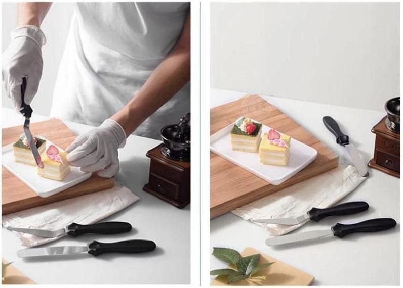 3 Set Stainless Steel Cake Spatula Palette Knife Icing Spatula