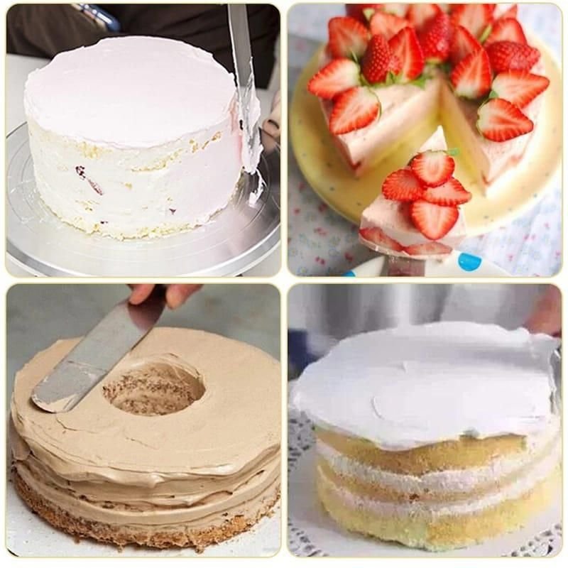 3 Set Stainless Steel Cake Spatula Palette Knife Icing Spatula