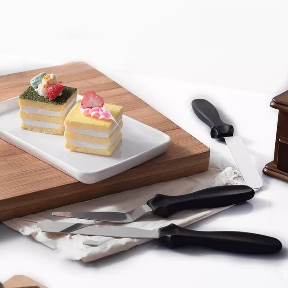 3 Set Stainless Steel Cake Spatula Palette Knife Icing Spatula