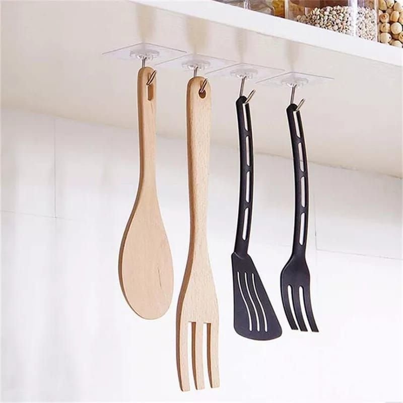 10Pcs Pack of Adhesive Suction Cup Hooks stick hook Heavy Duty Sticky Wall & Ceiling & Door