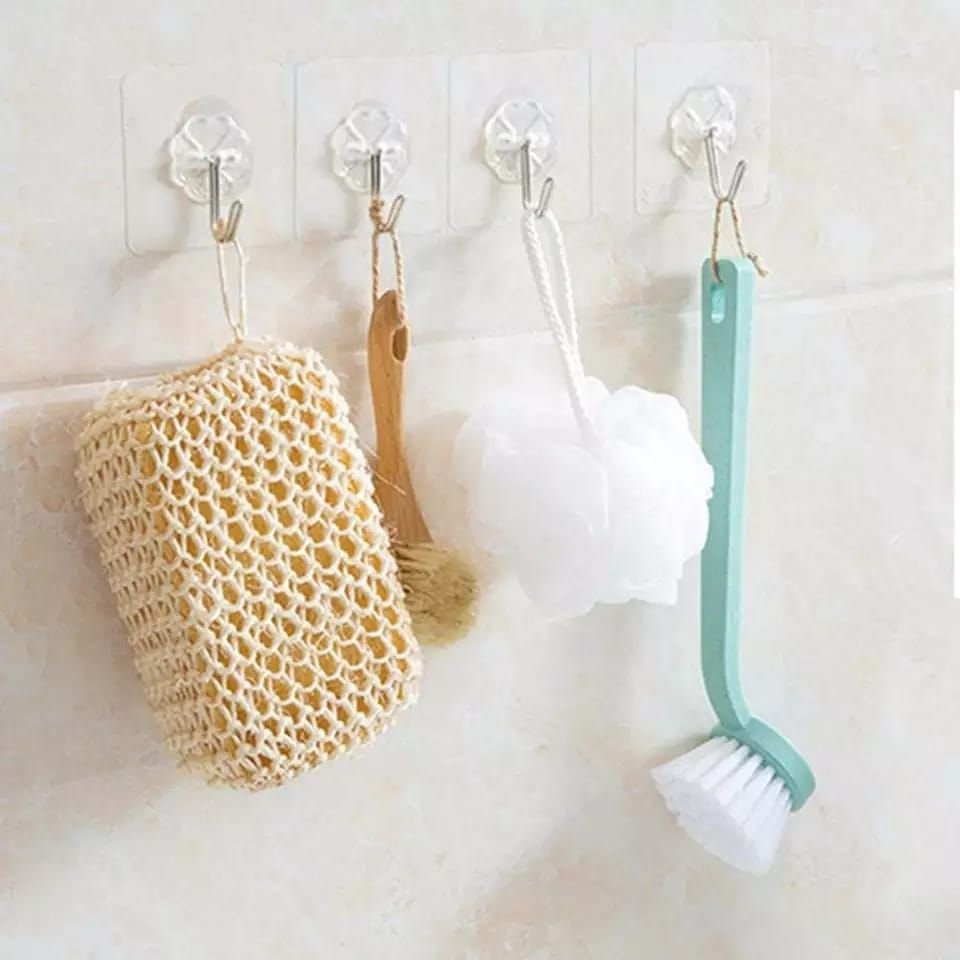 10Pcs Pack of Adhesive Suction Cup Hooks stick hook Heavy Duty Sticky Wall & Ceiling & Door