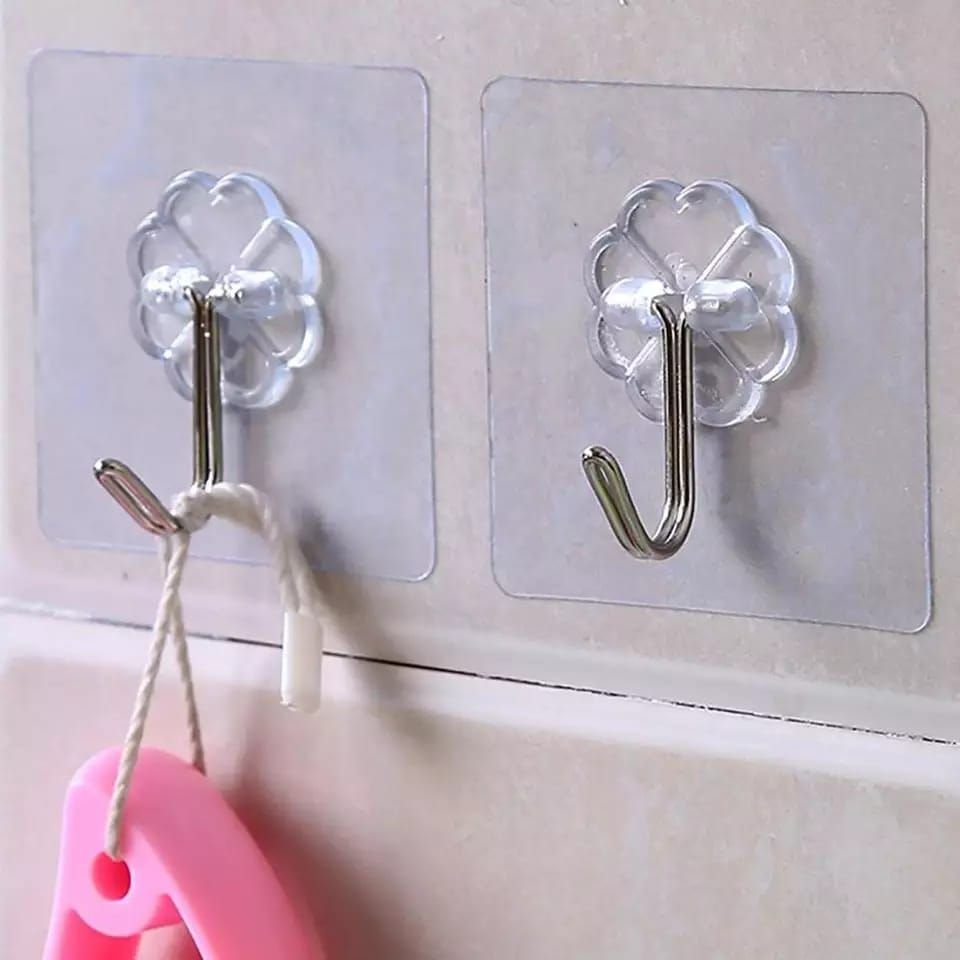 10Pcs Pack of Adhesive Suction Cup Hooks stick hook Heavy Duty Sticky Wall & Ceiling & Door