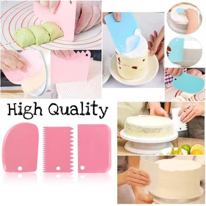 3Pcs Cake Creem icing Scraper Set