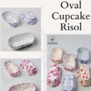 96 Pcs Disposable Oval Éclair Cupcake Muffin Paper Liner Baking Cups