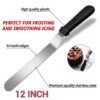 Deal 4 - 11 INCH ROTATING CAKE TURNTABLE 3PCS CAKE SCRAPER SET 11 PIECES CAKE DECORATING SET 10PCS PIPING BAGS 12 INCH STEEL SPATULA
