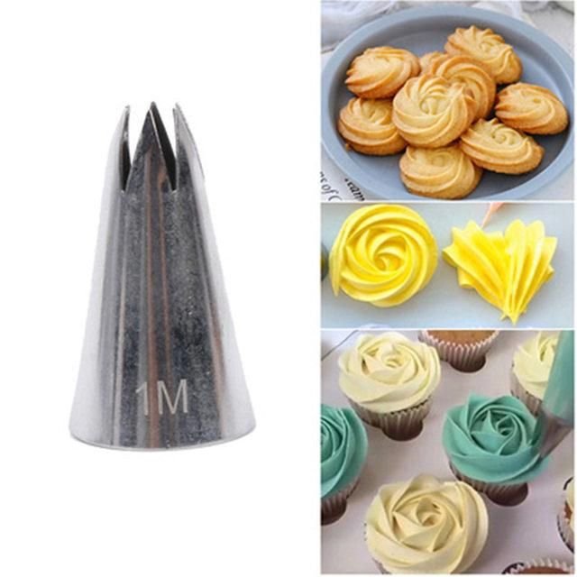 1M Stainless Steel Nozzle Open Star Tip Pastry Cookies Tools