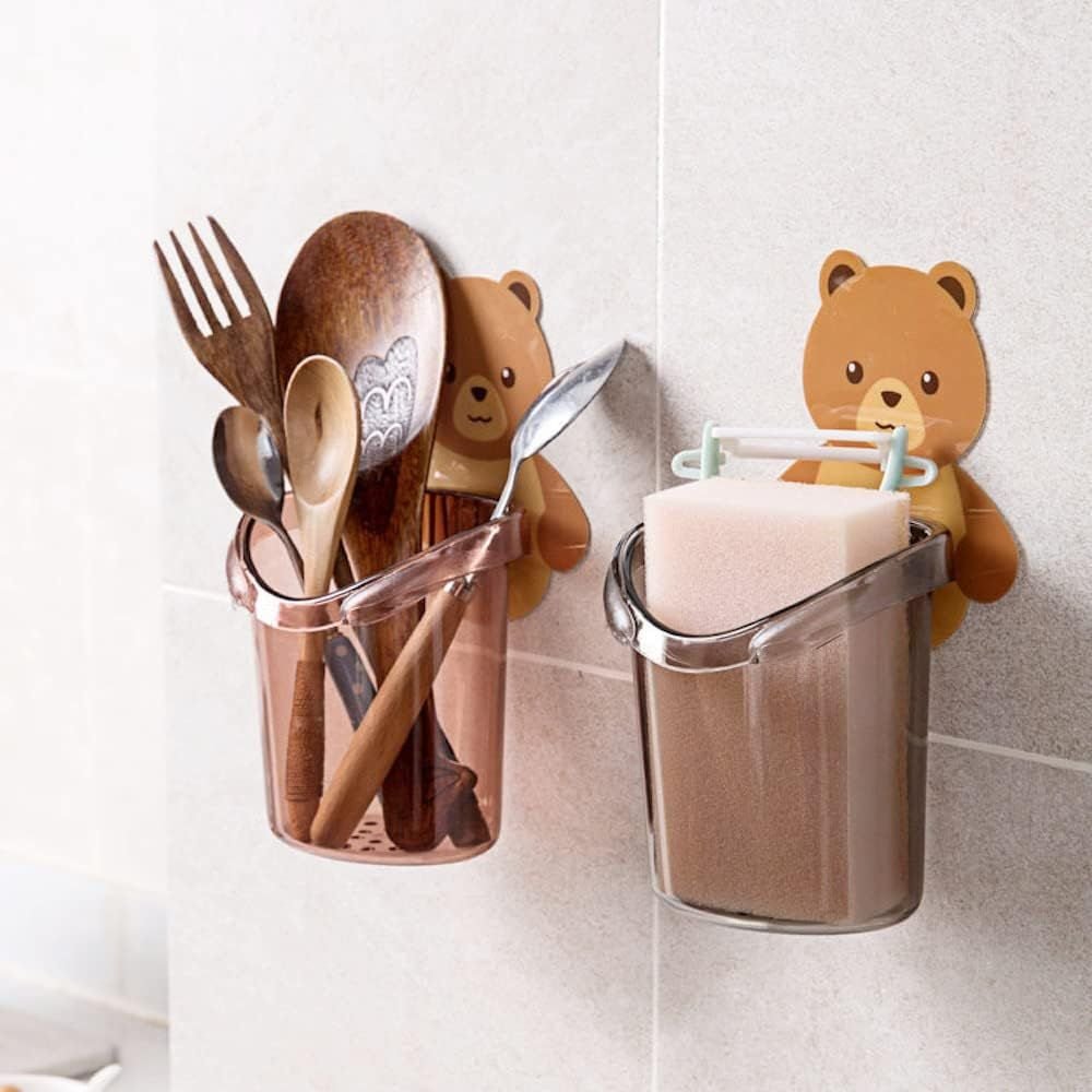 Cute Bear Storage Cup Toothbrush Holder