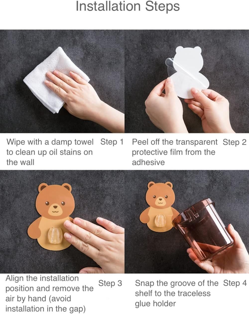 Cute Bear Storage Cup Toothbrush Holder