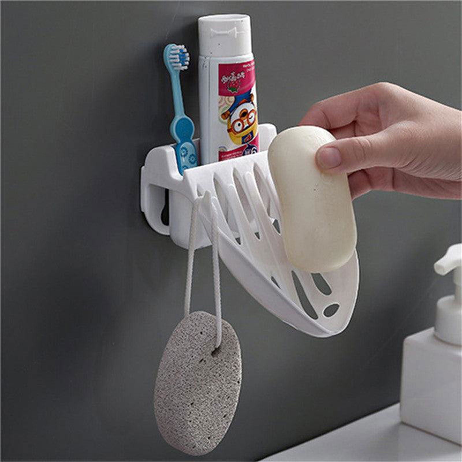 Drain Wall soap Holder Wall Mounted Self Adhesive dual-purpose rack Home Bathroom Kitchen Storage