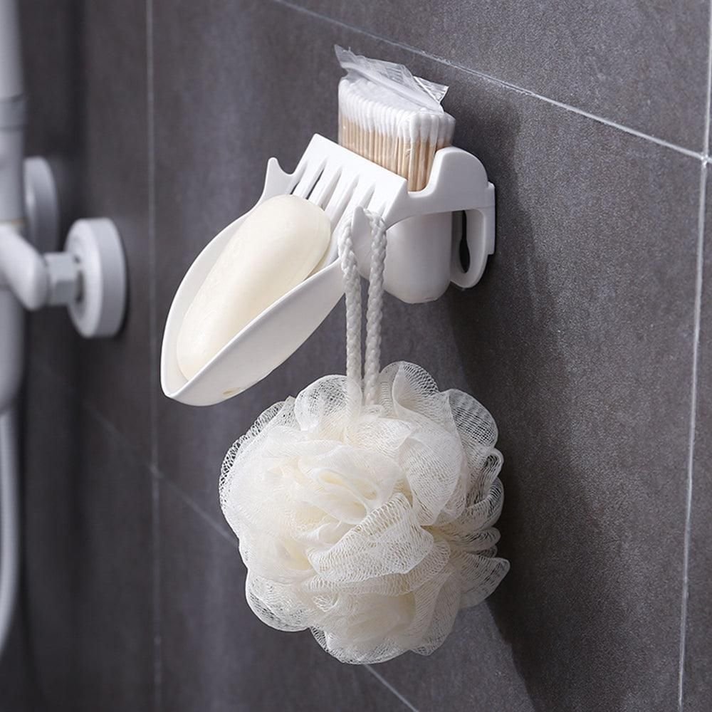 Drain Wall soap Holder Wall Mounted Self Adhesive dual-purpose rack Home Bathroom Kitchen Storage