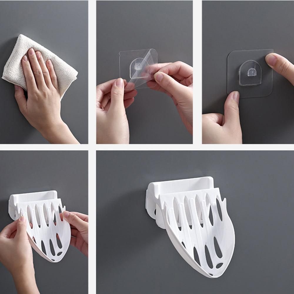 Drain Wall soap Holder Wall Mounted Self Adhesive dual-purpose rack Home Bathroom Kitchen Storage