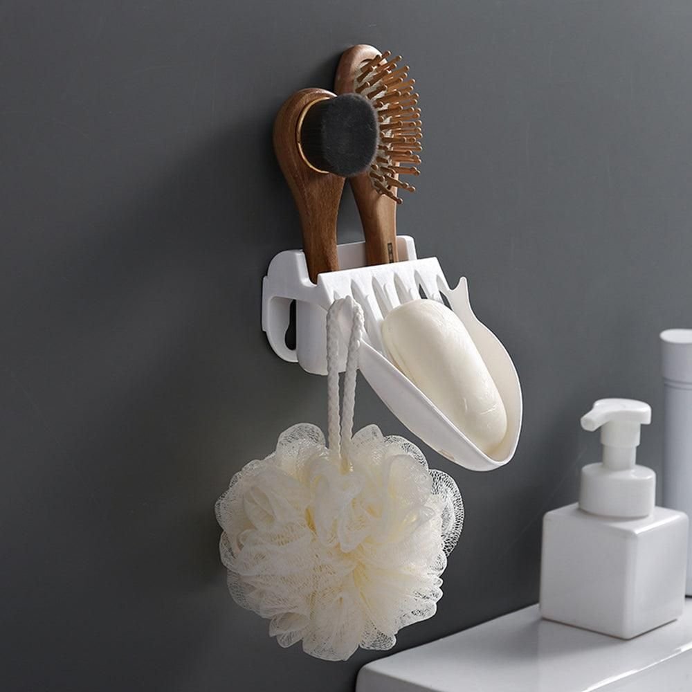Drain Wall soap Holder Wall Mounted Self Adhesive dual-purpose rack Home Bathroom Kitchen Storage