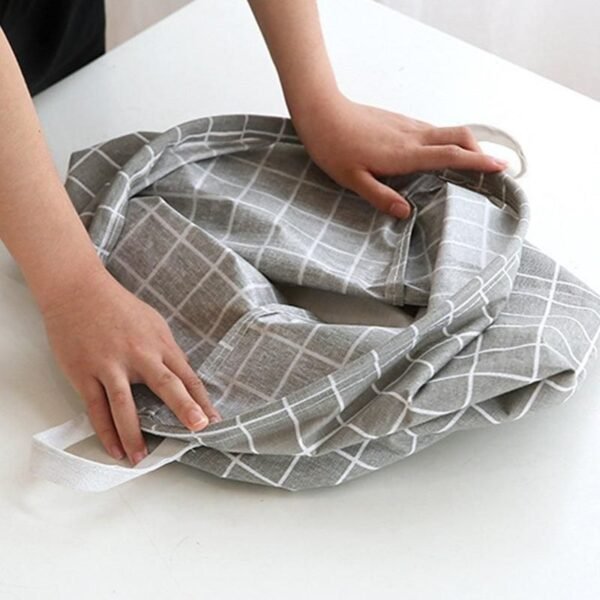 Folding Cotton Fabric Waterproof Laundry Basket Dirty Clothes Toy Storage Basket