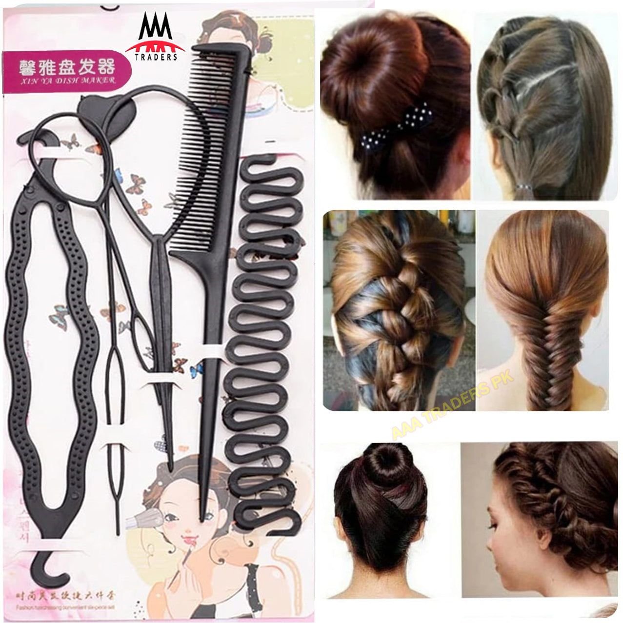 Hair Styling Kit, Braids Tools Kit 6 Pcs