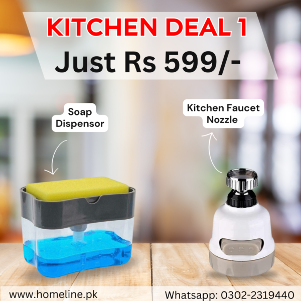 KITCHEN DEAL 1: Soap Dispenser and 3 Modes Faucet Nozzle 360 Rotation