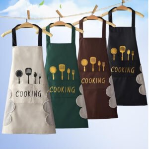 Multicolor Kitchen Apron Waterproof With Pocket Oil-Proof Apron For Woman