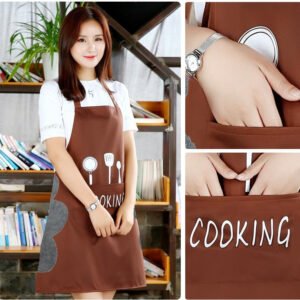 Multicolor Kitchen Apron Waterproof With Pocket Oil-Proof Apron For Woman