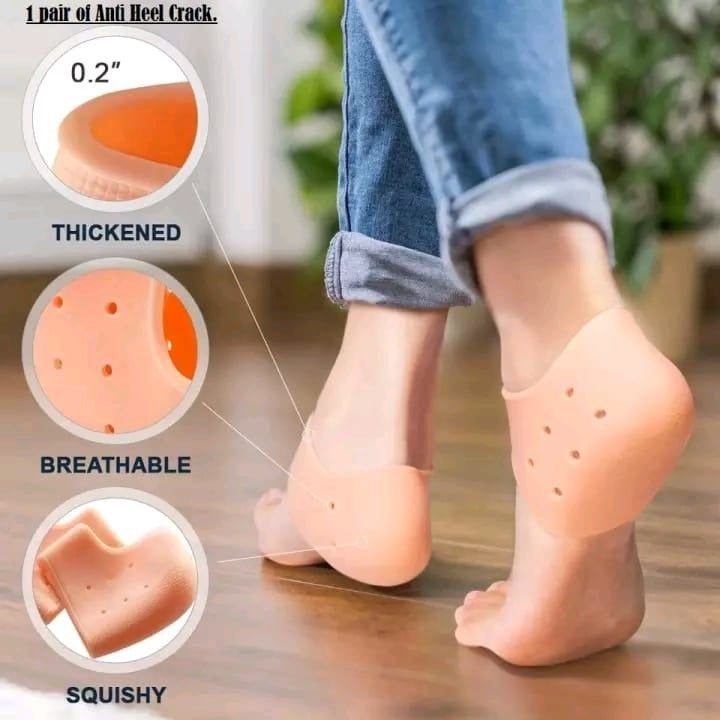 Soft Silicone Heel Anti Crack Care - 1 Pairs