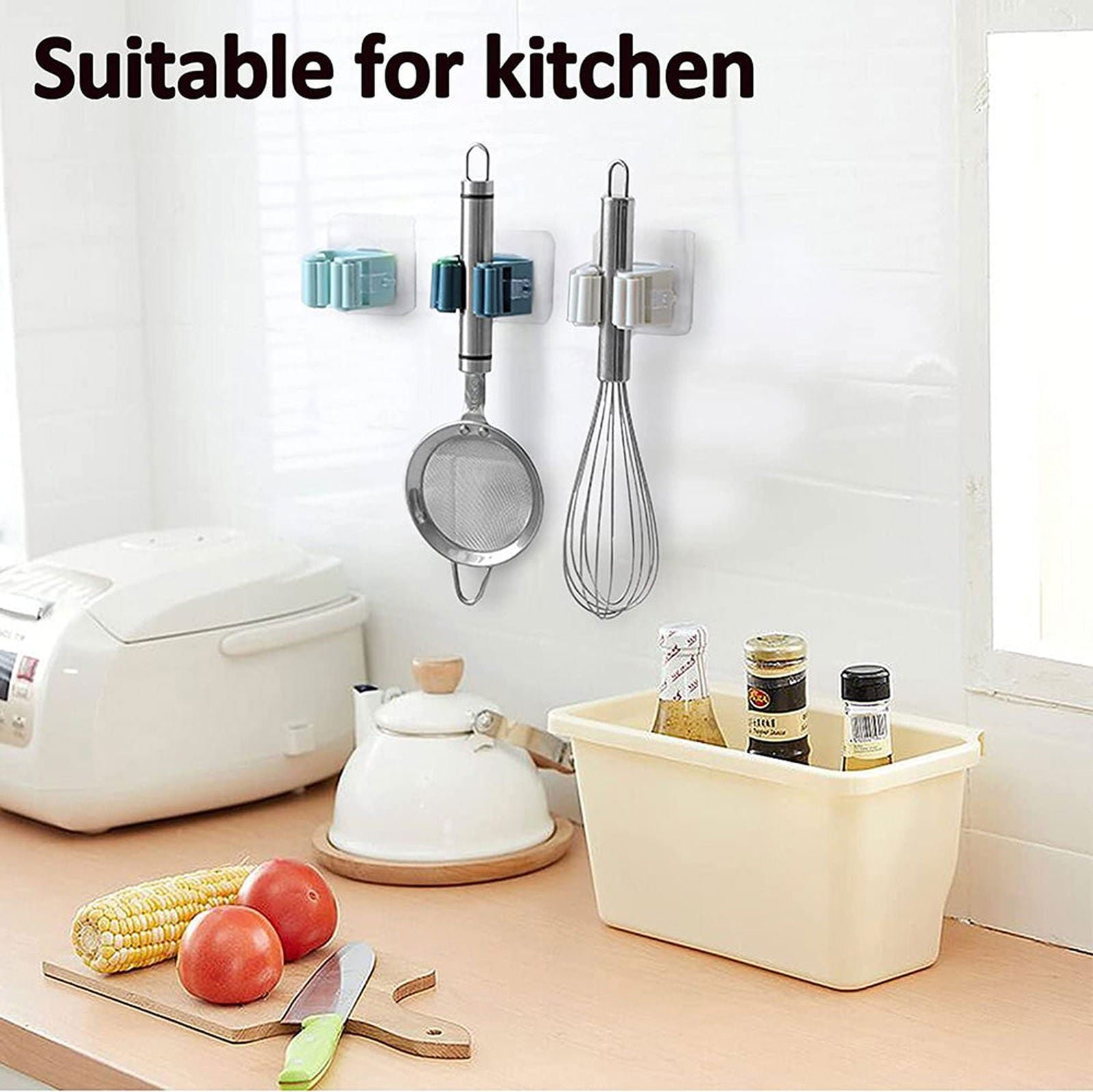 Strong Wall Mounted Mop Organizer Holder